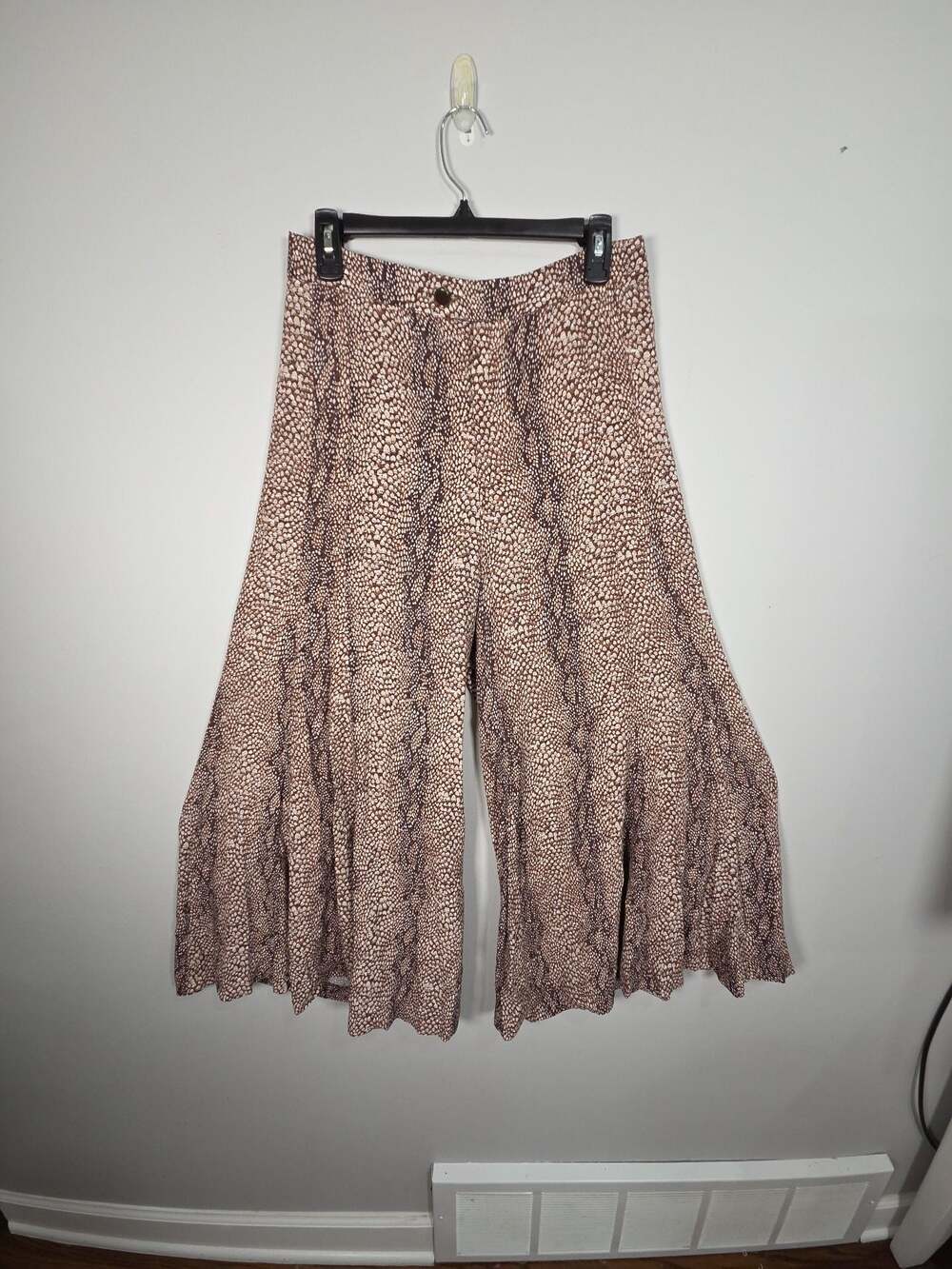 Anthropologie Snake Print Skirted Wide-Leg Pants